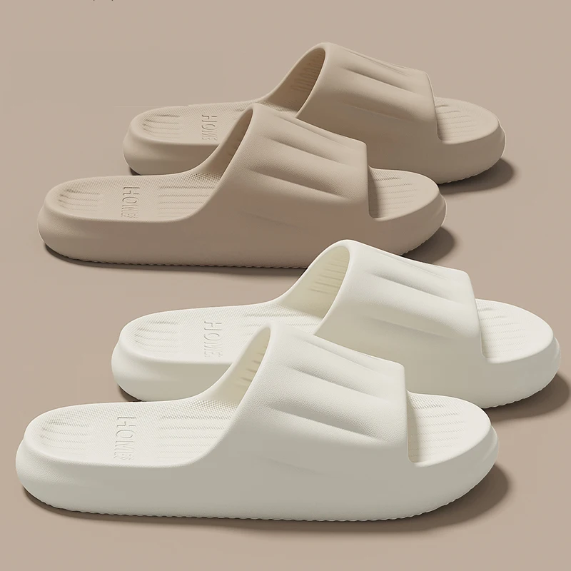 Men Summer Concise EVA Slippers women Soft Home Slides Couples Bathroom Non-slip Sandals Couple Comfortable Outdoor Beach Shoes