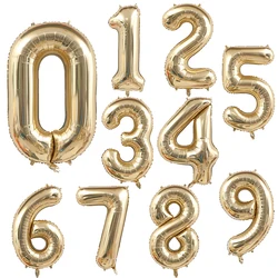 40inch Giant Platinum Number Balloons Light Golden Digital Balloon 1 2 3 4 5 6 7 8 9 Birthday Party Wedding Decorations Globos
