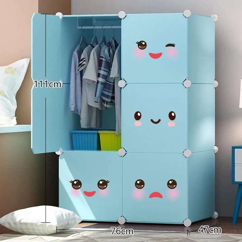 Minimalist Partitions Wardrobe Storage Bedroom Modern Nordic Wardrobe Exterior Fabric System Plastic