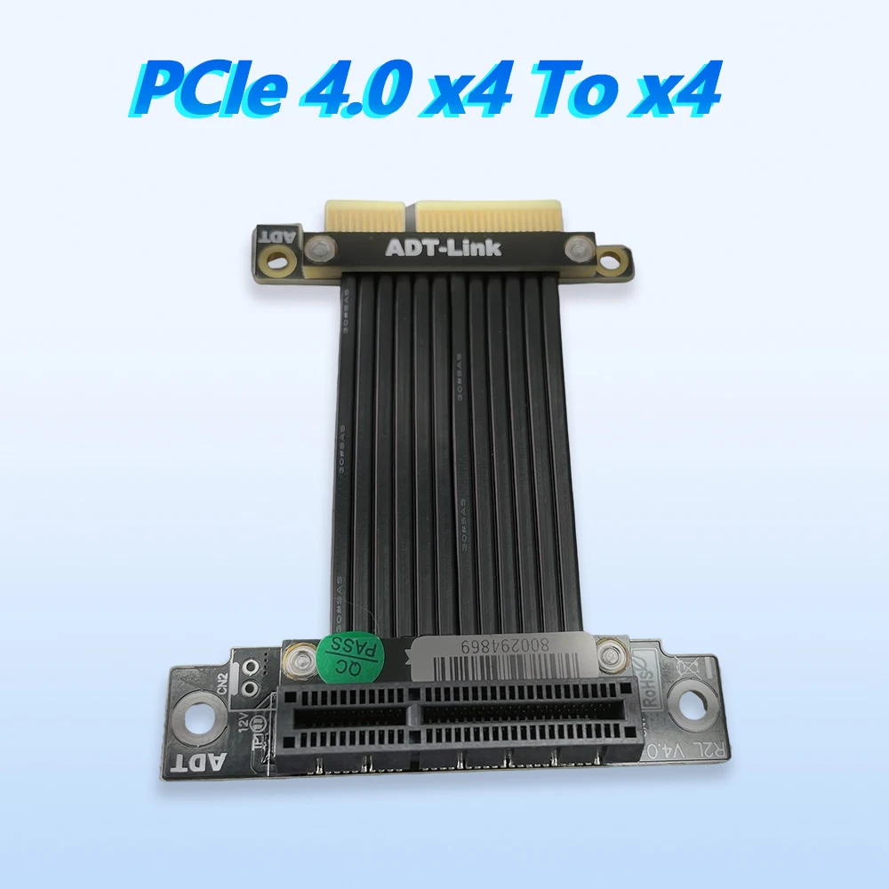 PCIe 4.0 X4 Extension Cable PCI Express 4x Graphic SSD RAID Extender Conversion Riser Card Vertical 90 R22SL / 270 R22SR 32G/bps