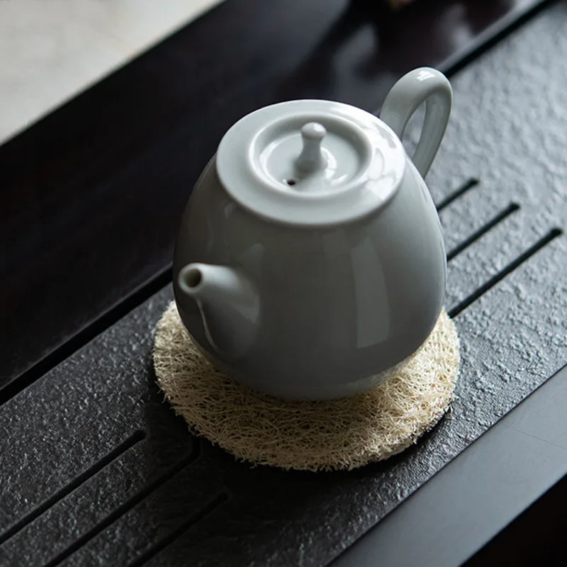 Loofah Tea Mat Coaster Cup Holder Handmade Chinese Tea Saucer Kung Fu Tea Set Cup Insulated Tea Holder Tea Ceremony Accessories