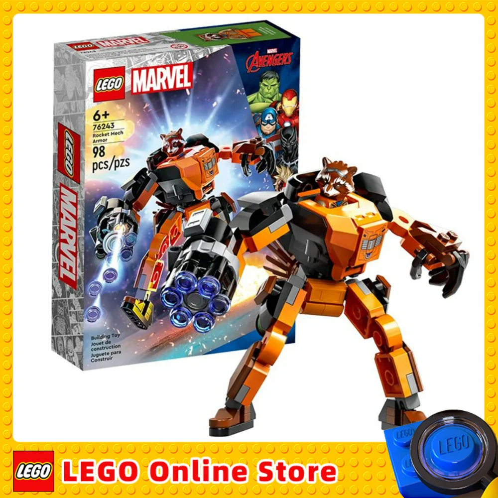 LEGO Avengers Marvel Rocket Mech Armor Set 76243 Guardians of The Galaxy Racoon Buildable Action Figure Toy Christmas Gift Idea