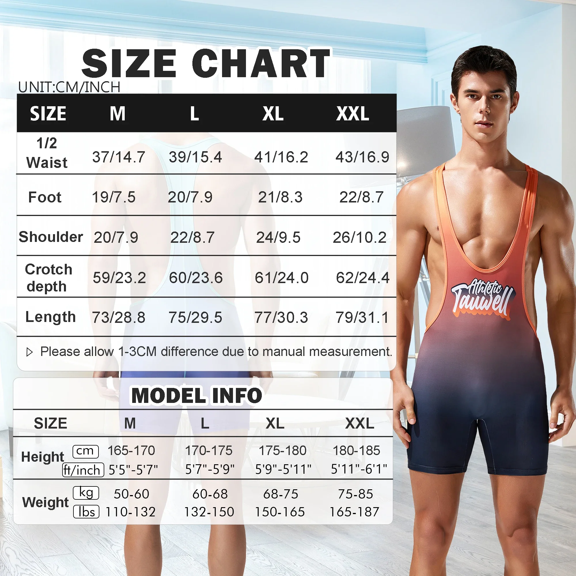 Fashion Mens Elastic Athletic Bodysuit Wrestling Singlet Bodybuilding Sport Fitness Jumpsuit Rompers Male One-piece Vest Leotard