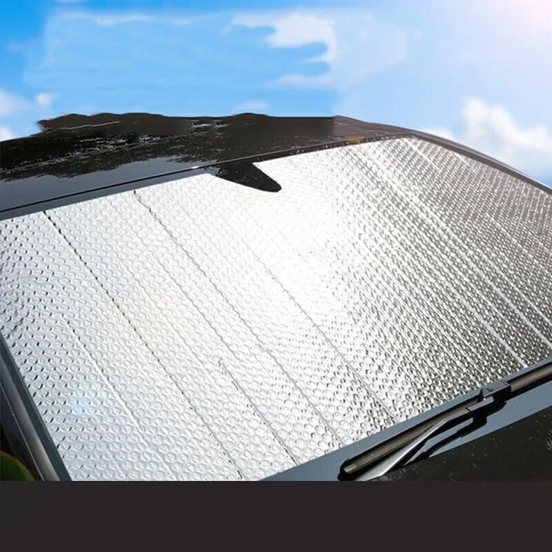Pare-soleil pliable en aluminium épais pour pare-brise de voiture, protection solaire et isolation thermique, accessoire intérieur automobile pour l'été (1 pièce)