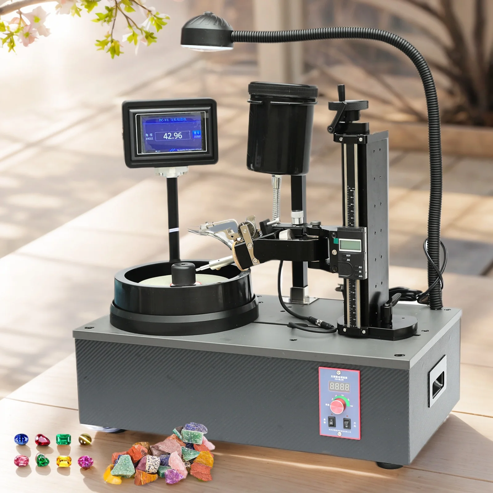 New Arrival Gem Lapidary Machine Gemstone Faceting Machine Faceting Hand with Index 96 Speed Control Gemstone Faceting