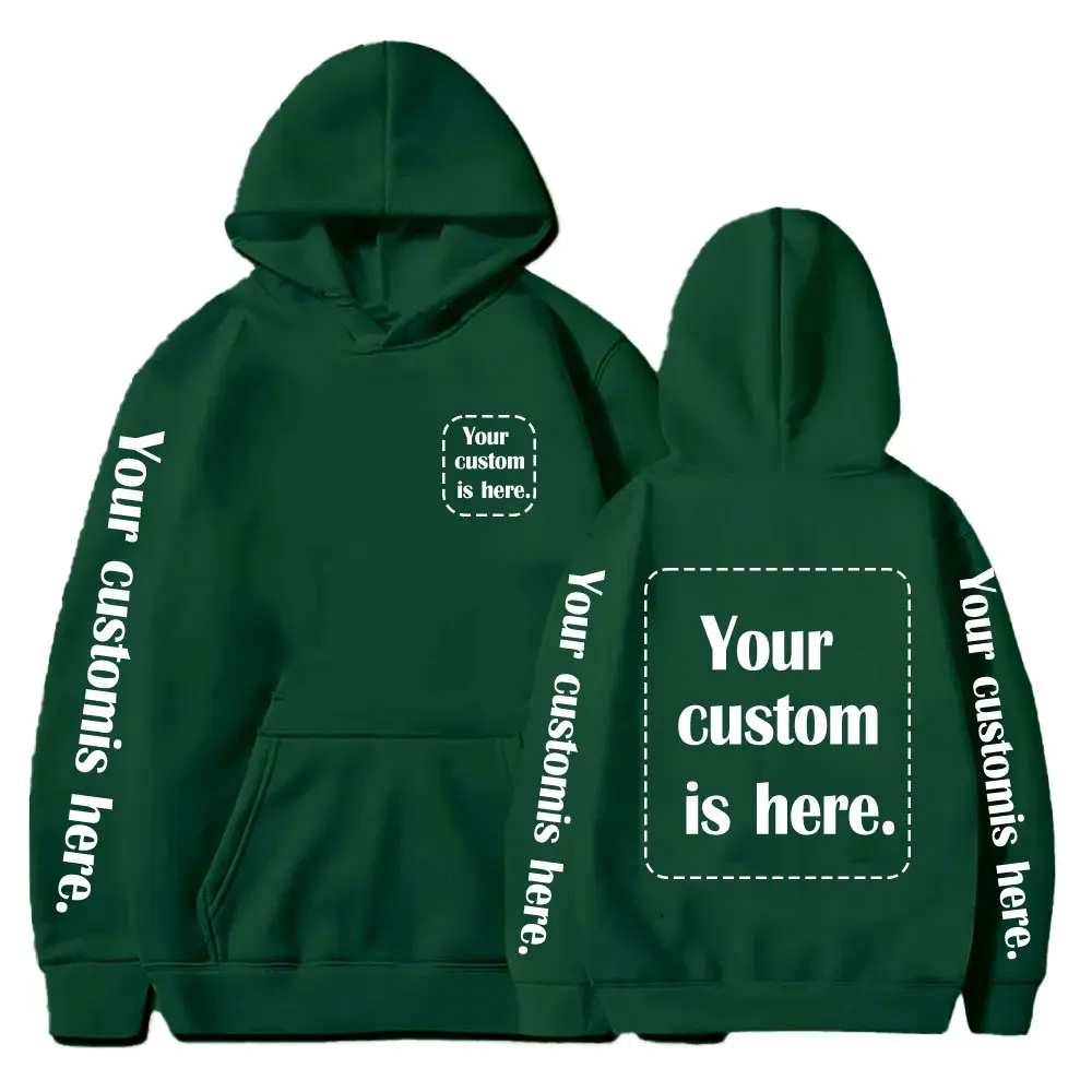 2025 Student Casual Customized Printed Text DIY Hoodie Custom Personalized Hoody Custom Hoodies Text Sweatshirt Tops