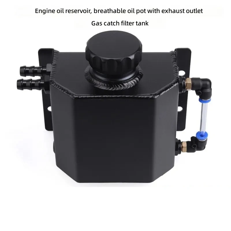 for Car Modification 1L Square Oil Catch Can Breathable Pot 2L Waste Gas Recovery Tank Overflow Reservoir Accessories