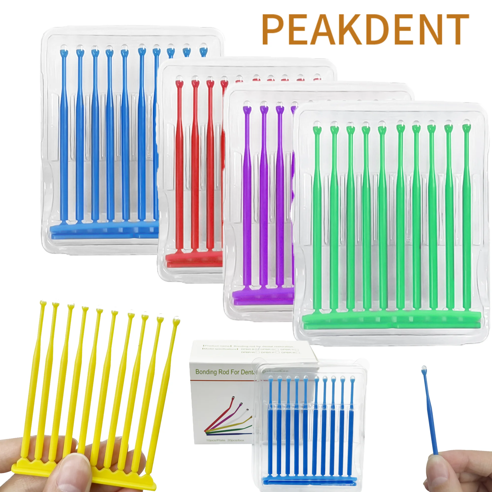 20Pcs/Box Dental Disposable Micro Applicator Brushes Stick Adhesive Tip Applicator Dental Refill Stick Brackets Adhesive Rods