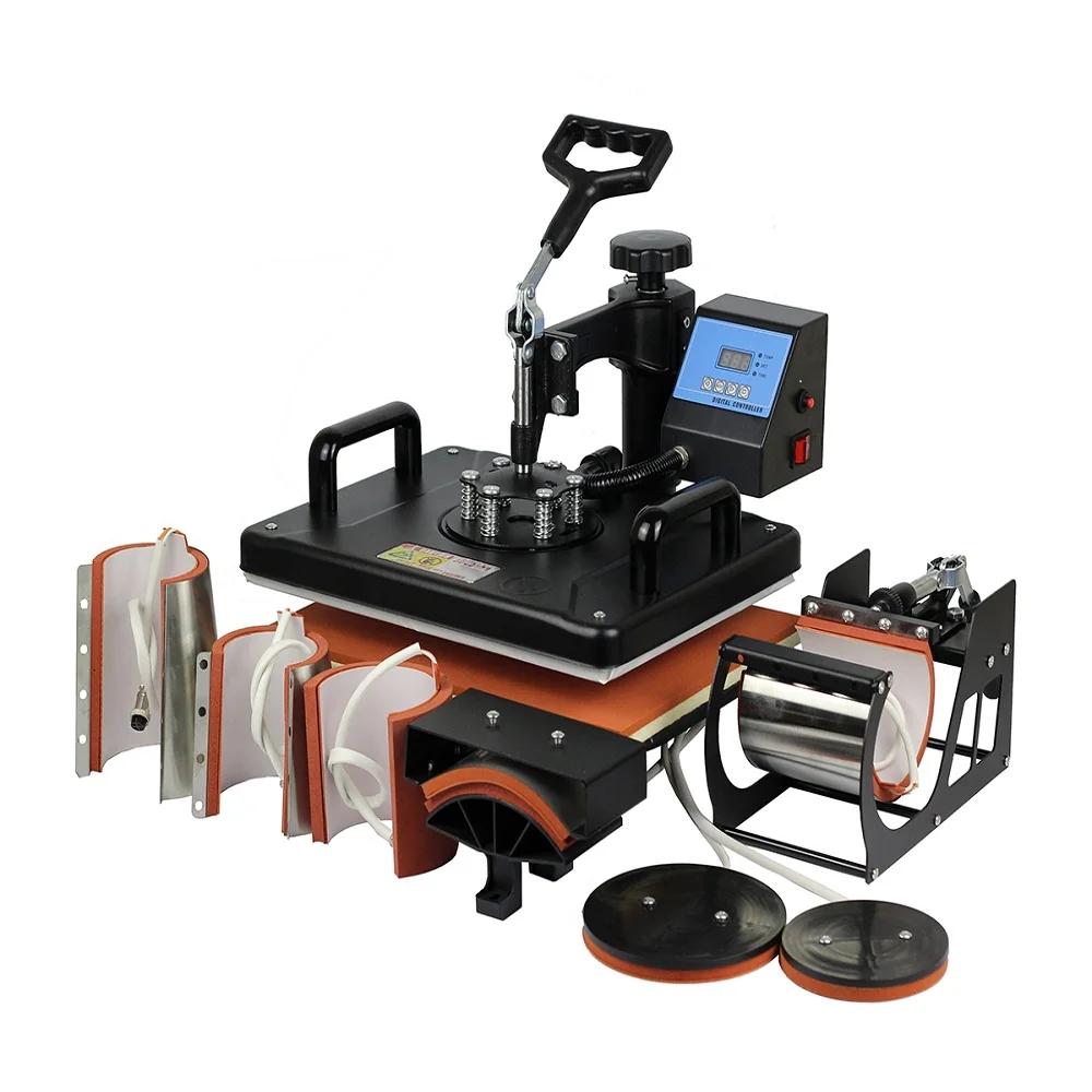 

8-in-1 combo heat transfer machine Heat Press Machine 30x38cm for T-Shirt Cap Mug Plate Sublimation Printing Machine