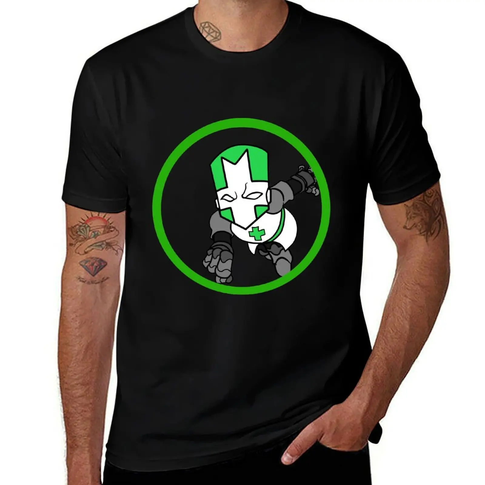 Футболка Green Knight of Castle Crasher, повседневная уличная одежда, футболка с короткими рукавами