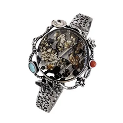 Brenham Meteorite bracciali Natural olive meteorite S925 bracciali in argento materiale per gioielli campione S925 bracciali in argento-TB317