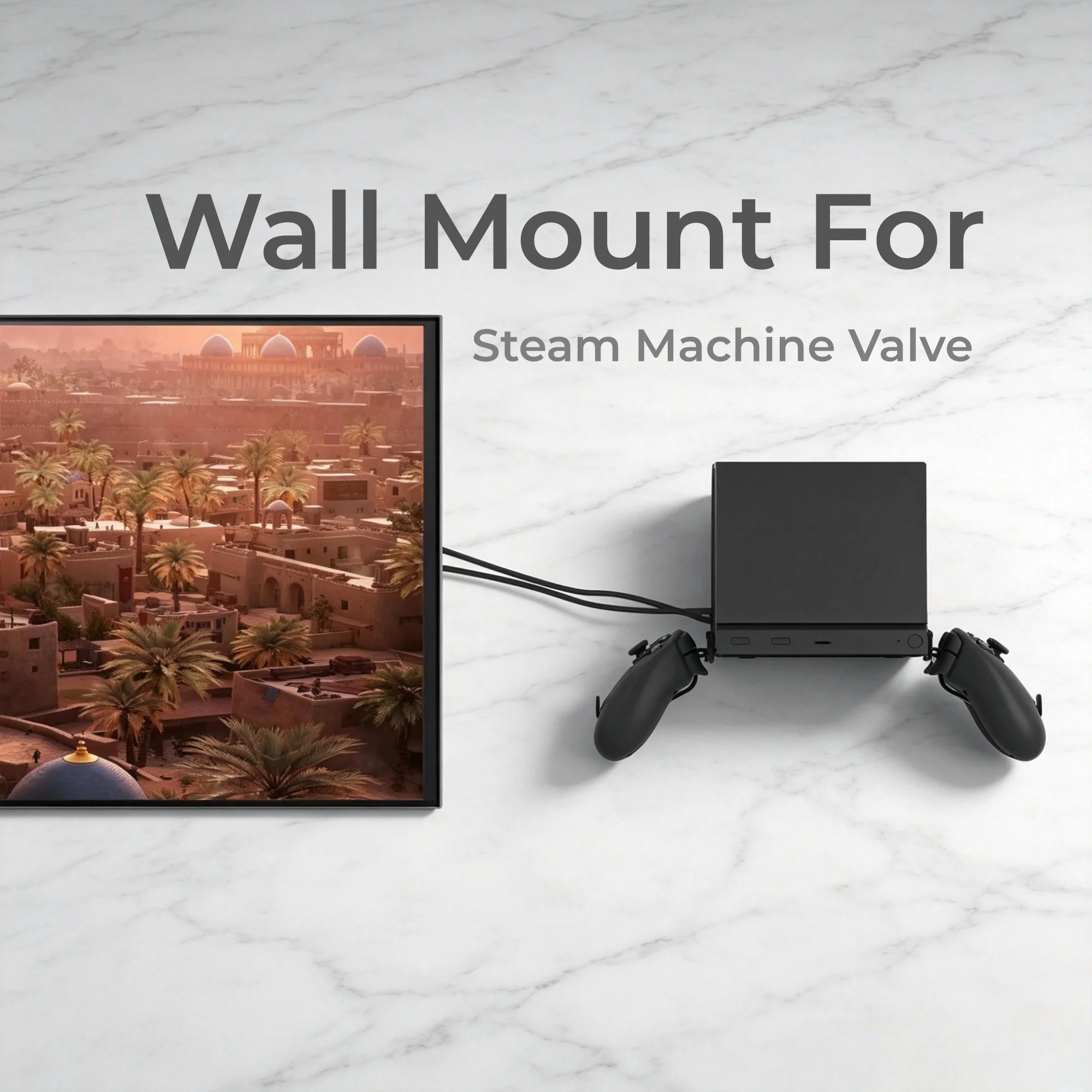 Wall Mount Set Bracket Stand for Steam Machine Steel Material with Controller Storage Hanger Hook Holder for Steam Accessories