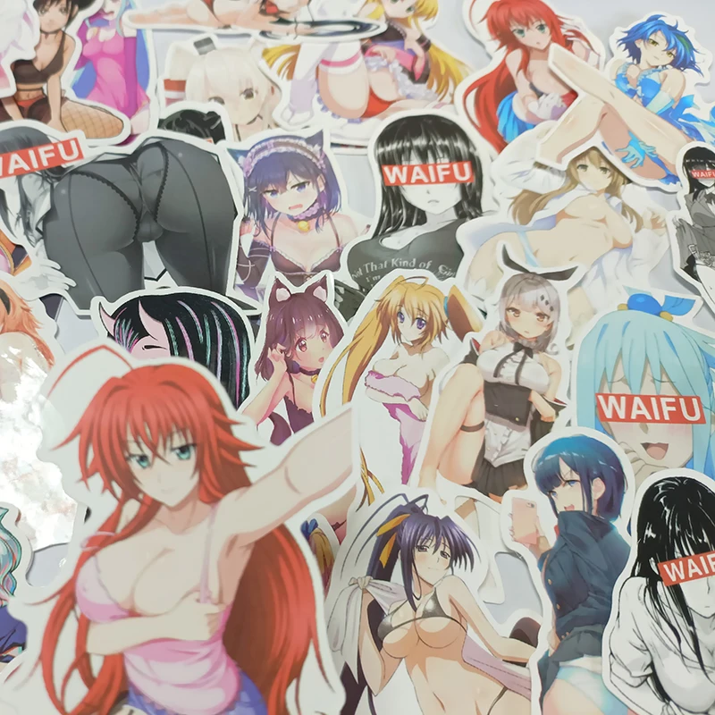 100 Pcs Sexy Beautiful Girl Anime Cartoon Waifu Sticker Swimsuit Rabbit Girl Waterproof Sitcker Notebook Phone Case Decor Toys