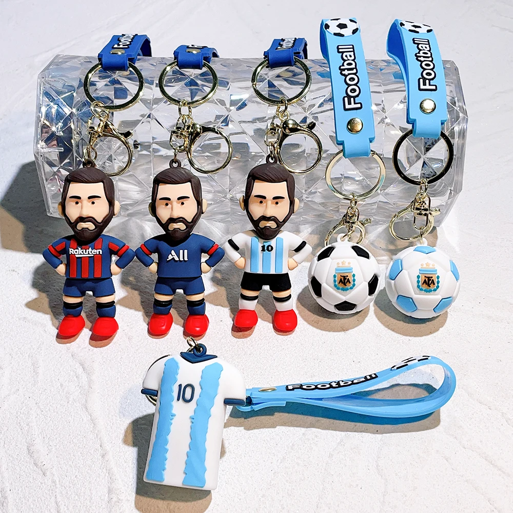 Creative MESSI Jersey Keychain Football Fan Jewelry Lover Personalized Popular for Men Bag Pendant Aaccessories Gift