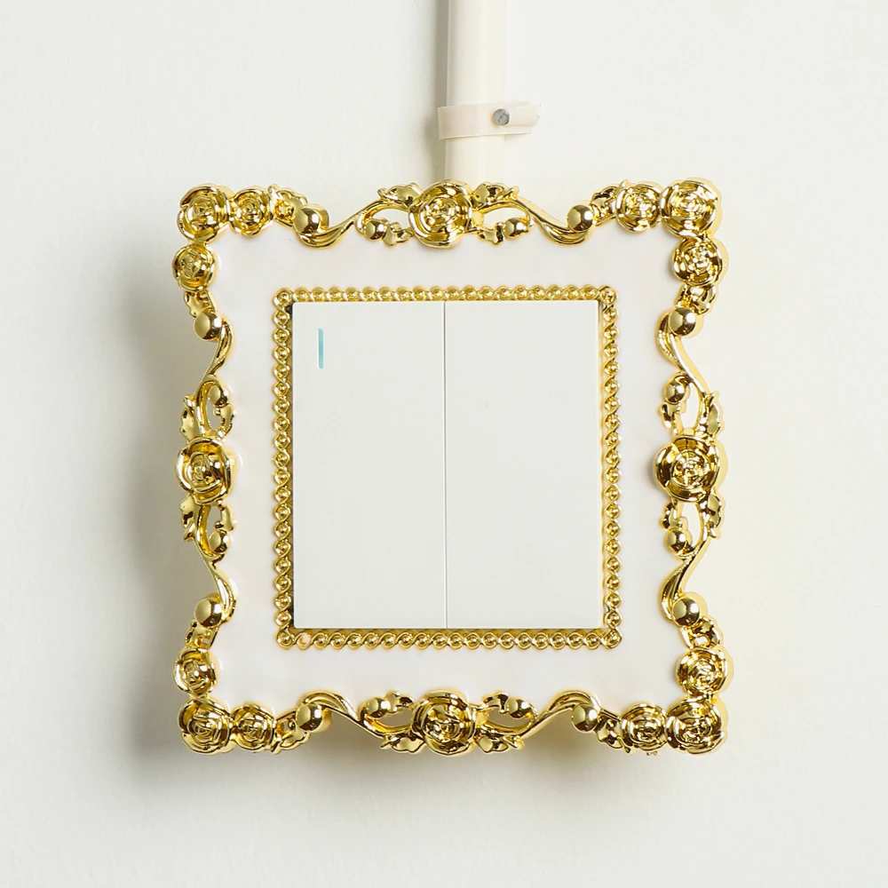 Plate Resin Single and Double Surround  Frame Home Decor Light Switch Cover Wall Sticker