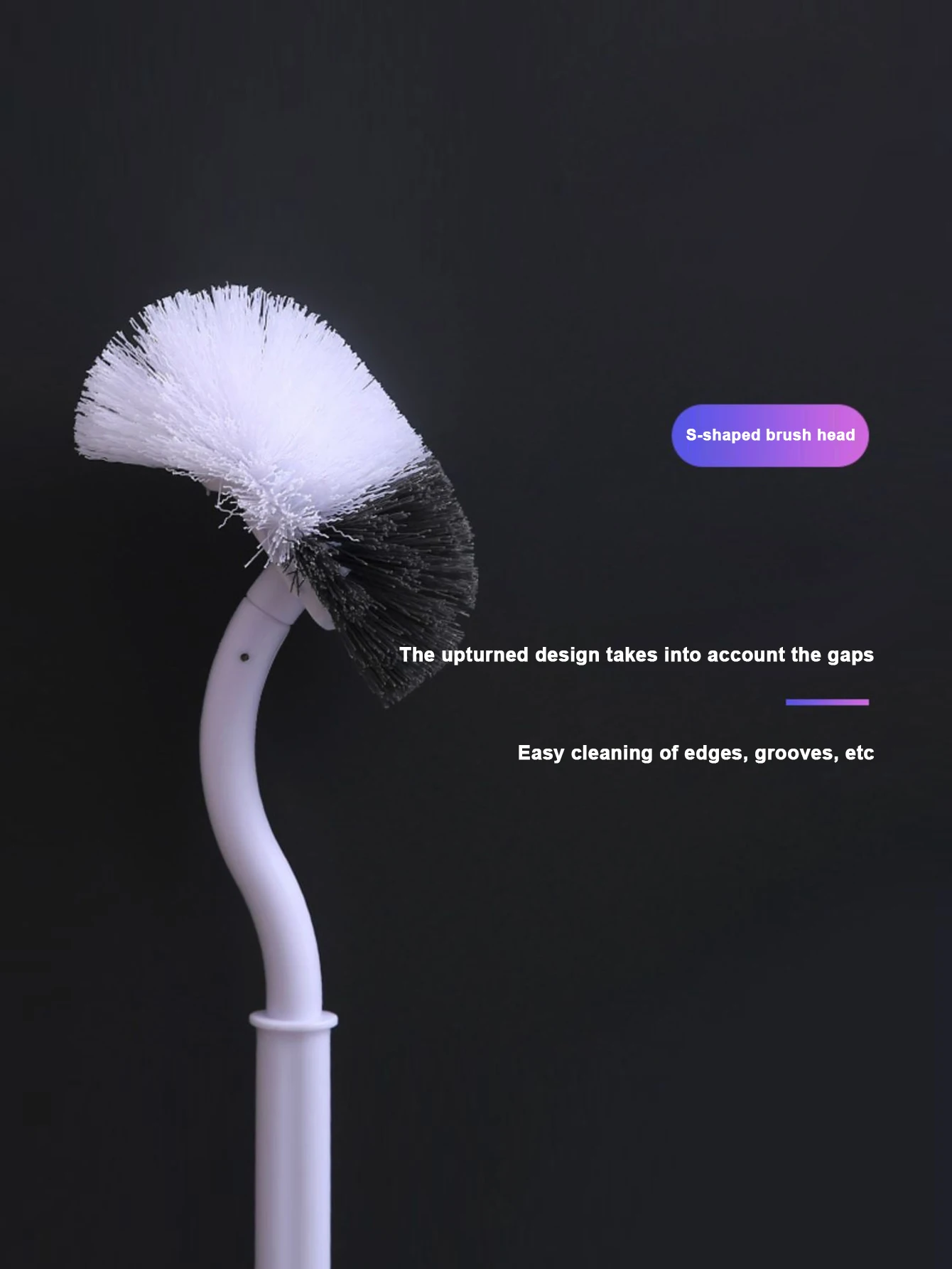 New Durable S-Shaped Toilet Brush For Household Use, No Dead Corners In Toilets, Bathroom Cleaning, Wall Mounted Cleaning Brush