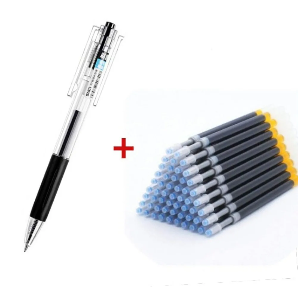 

6 гелевых ручек + набор из 50 стержней — быстросохнущие чернила 0,5 мм (красный/синий/черный) | Мягкая ручка для студентов и офисных канцелярских принадлежностей