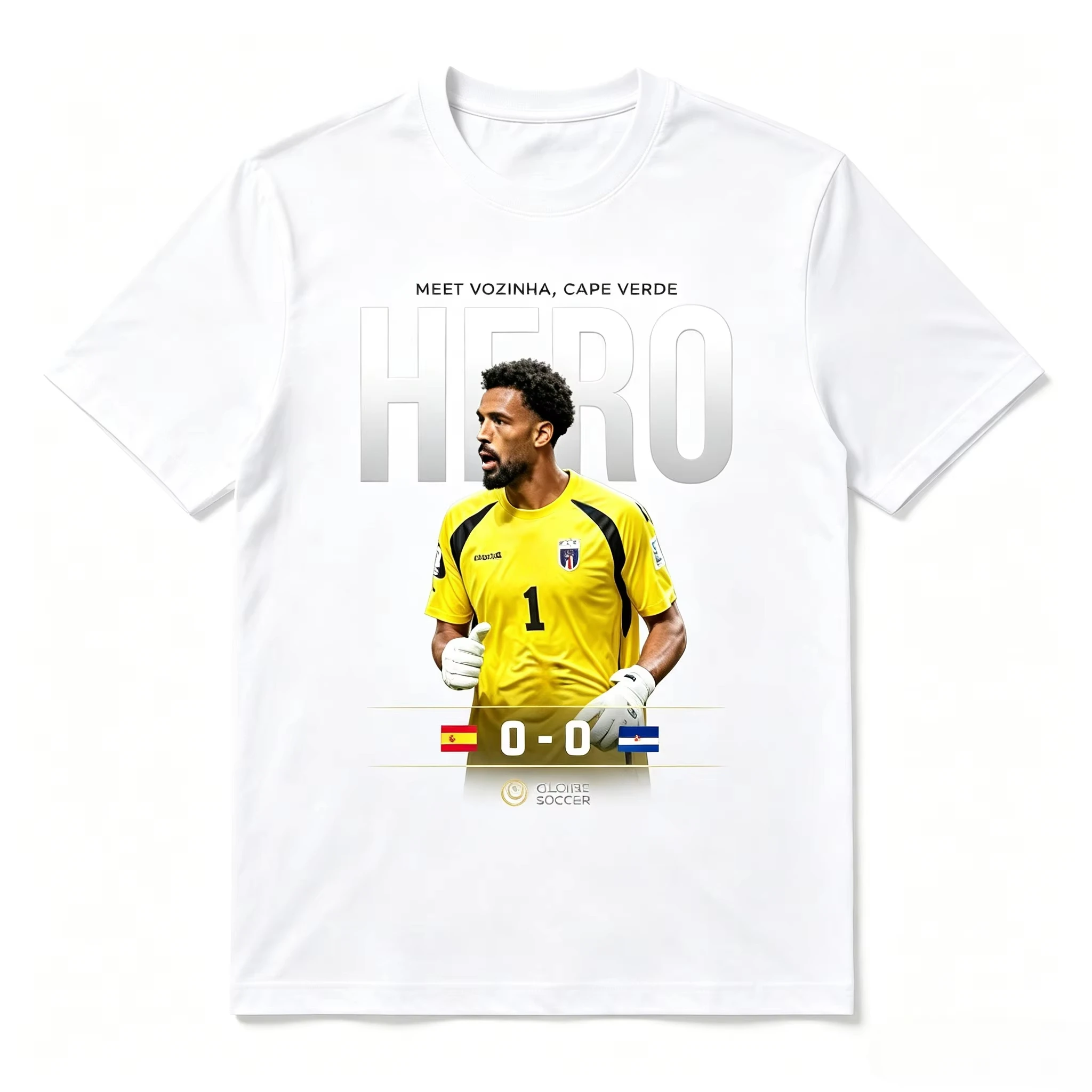 Cape Verde Goalkeeper Vozinha Hero Graphic T Shirt Spain 0-0 Cape Verde Soccer Tee Unisex Football Fan Short Sleeve Tops