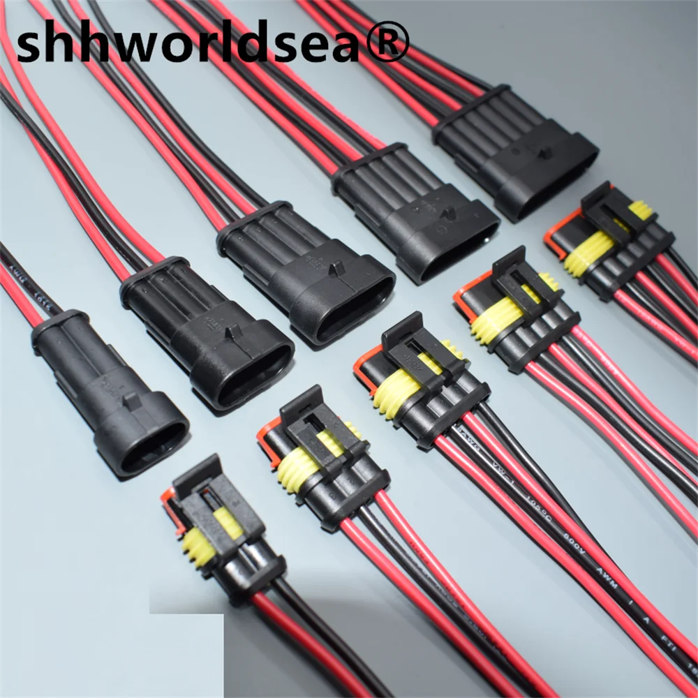 

shhworldsea 1P 2P 3P 4P 5P 6P way Sealed waterproof automotive Wire Connector Plug Car Motorcycle HID auto connector