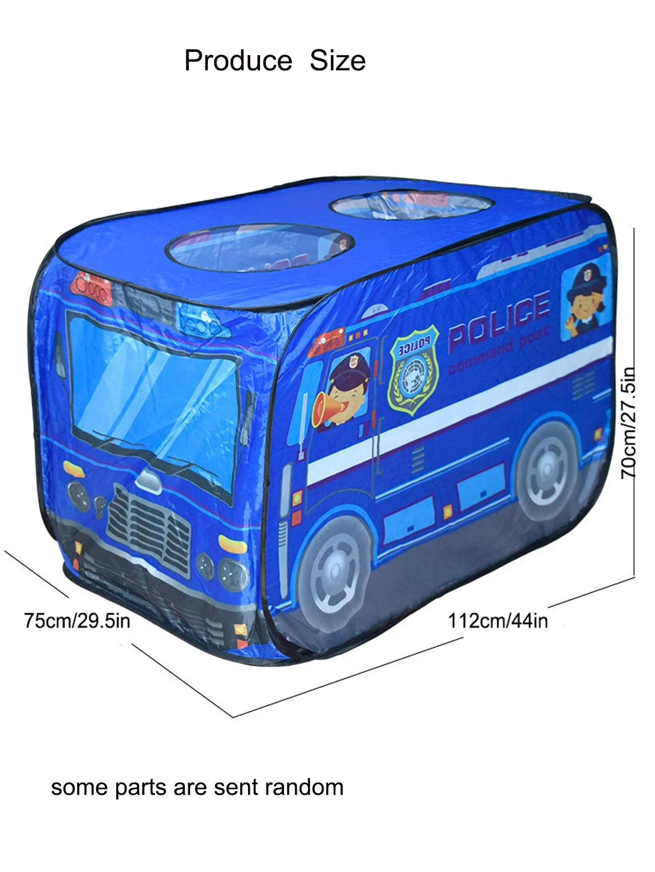 Pop up Tent for Kids,Castle Play Tent for Toddlers,Police Car Tent,Foldable Oxford Cloth Fire Truck Tent,Play House for Toddlers