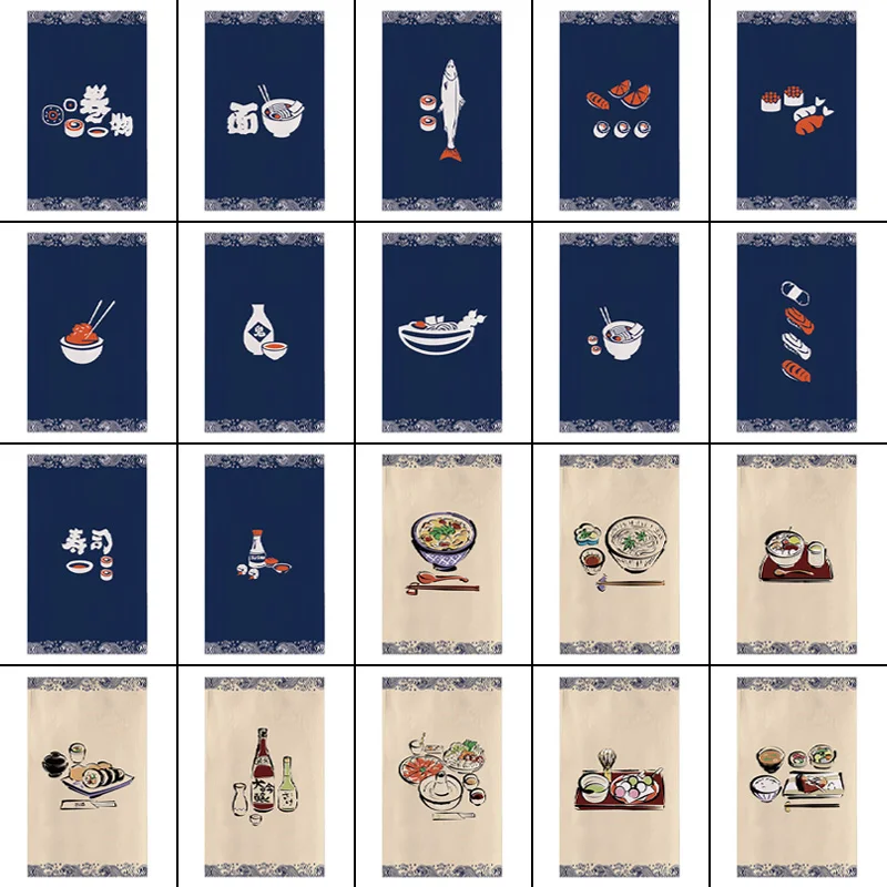 Japanese Sushi Restaurant Signboard Tea Room Kitchen Partition Door Head Curtain Flag Curtain Window Ramen Izakaya Short Curtain