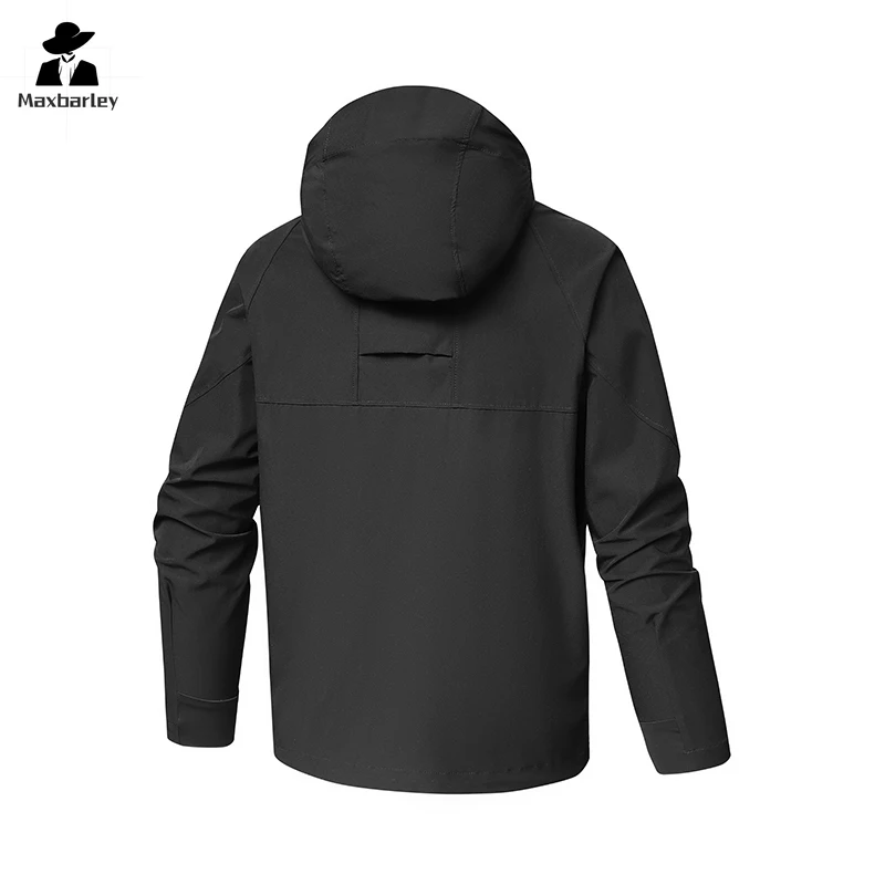 Hiking Camping Jacket Men's Outdoor Waterproof Functional Soft Shell Windbreaker 2024 New Autumn Casual Fishing Hooded Coat