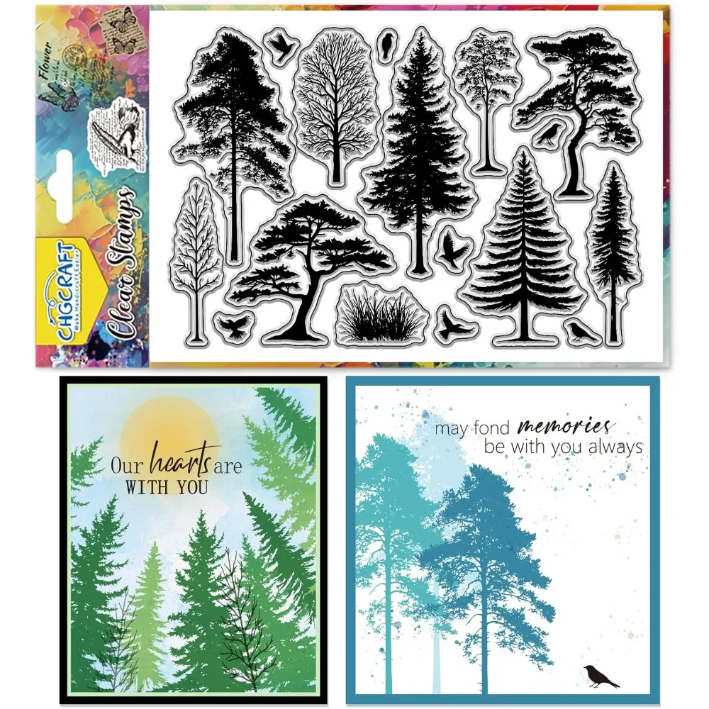 

1PC Tree Bird Silhouette Clear Stamp Clear Stamps Transparent Handicraft Stamps for DIY Scrapbooking Photo Album