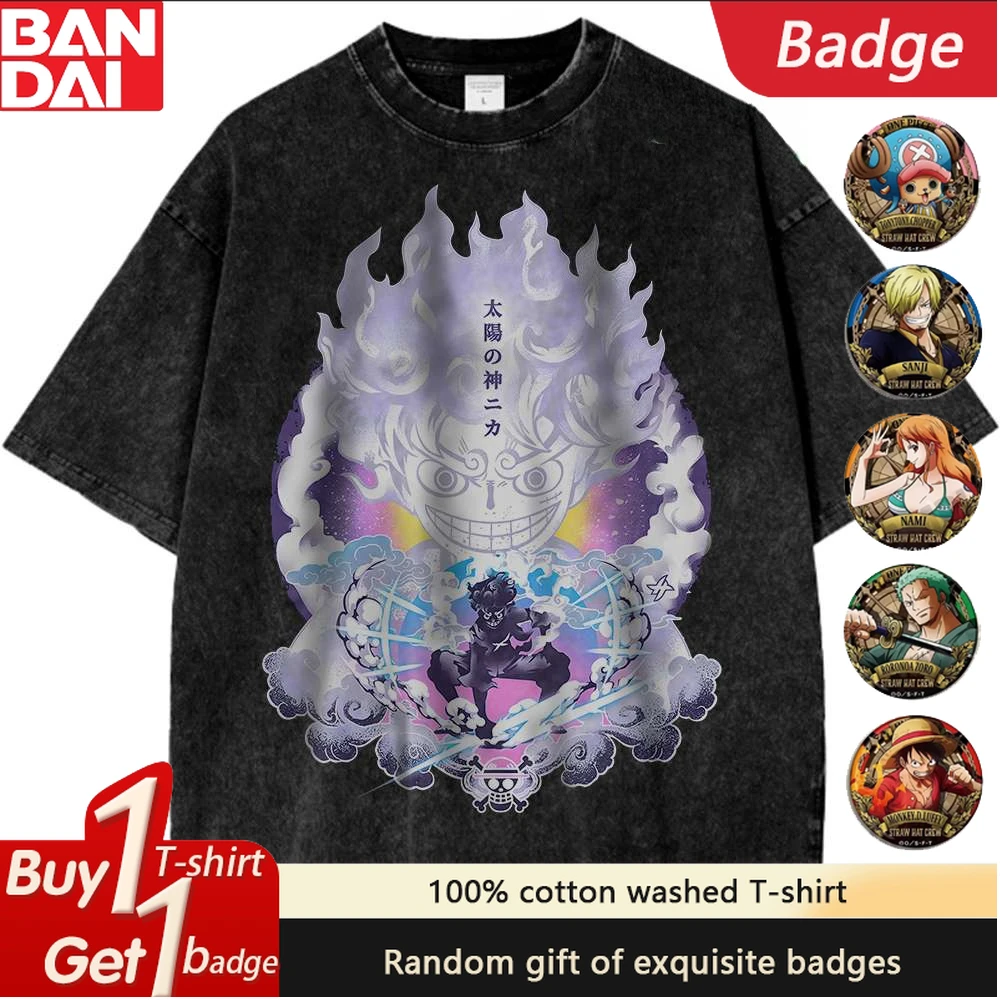 

Anime One Piece Original Printed T-shirt Cotton Men's and Women's Summer New Retro Loose Casual Harajuku Short Sleeve Top