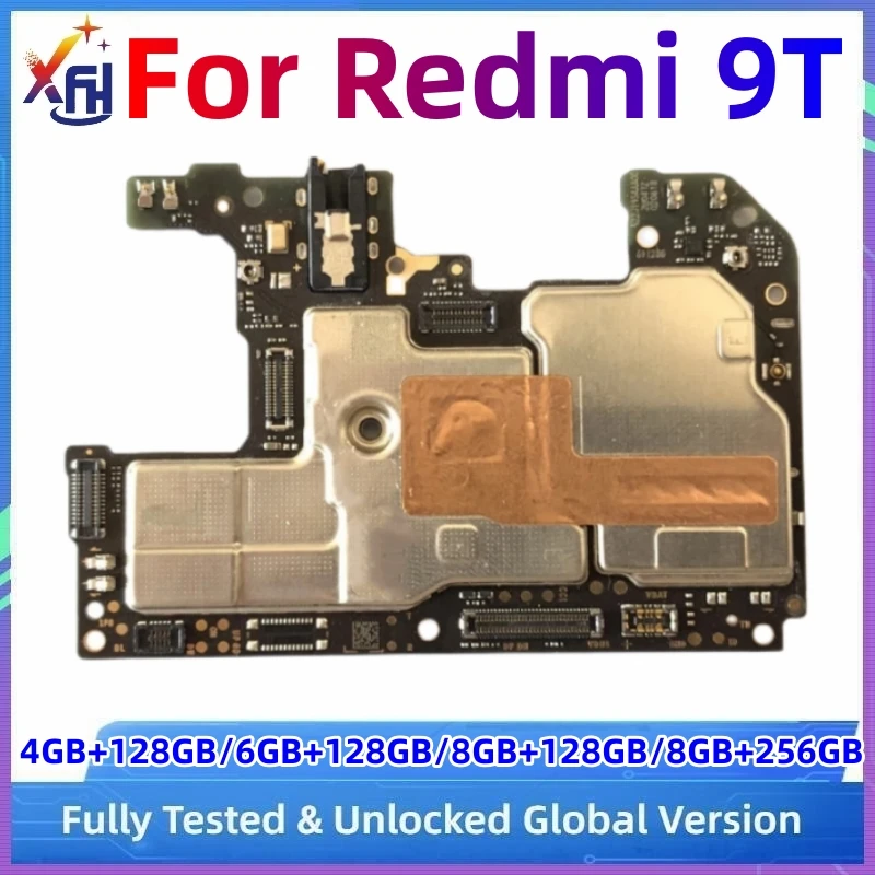 Motherboard for Xiaomi Redmi 9T, Original Unlocked Mainboard, Fully Tested Logic Board, 4GB, 6GB, 8GB RAM, 128GB ROM