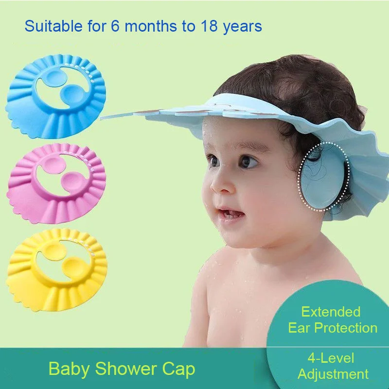 Baby Shower Cap With Ear Protection – Waterproof Silicone Bath Visor For Infants & Toddlers, Splash-Proof Hair Washing Shield