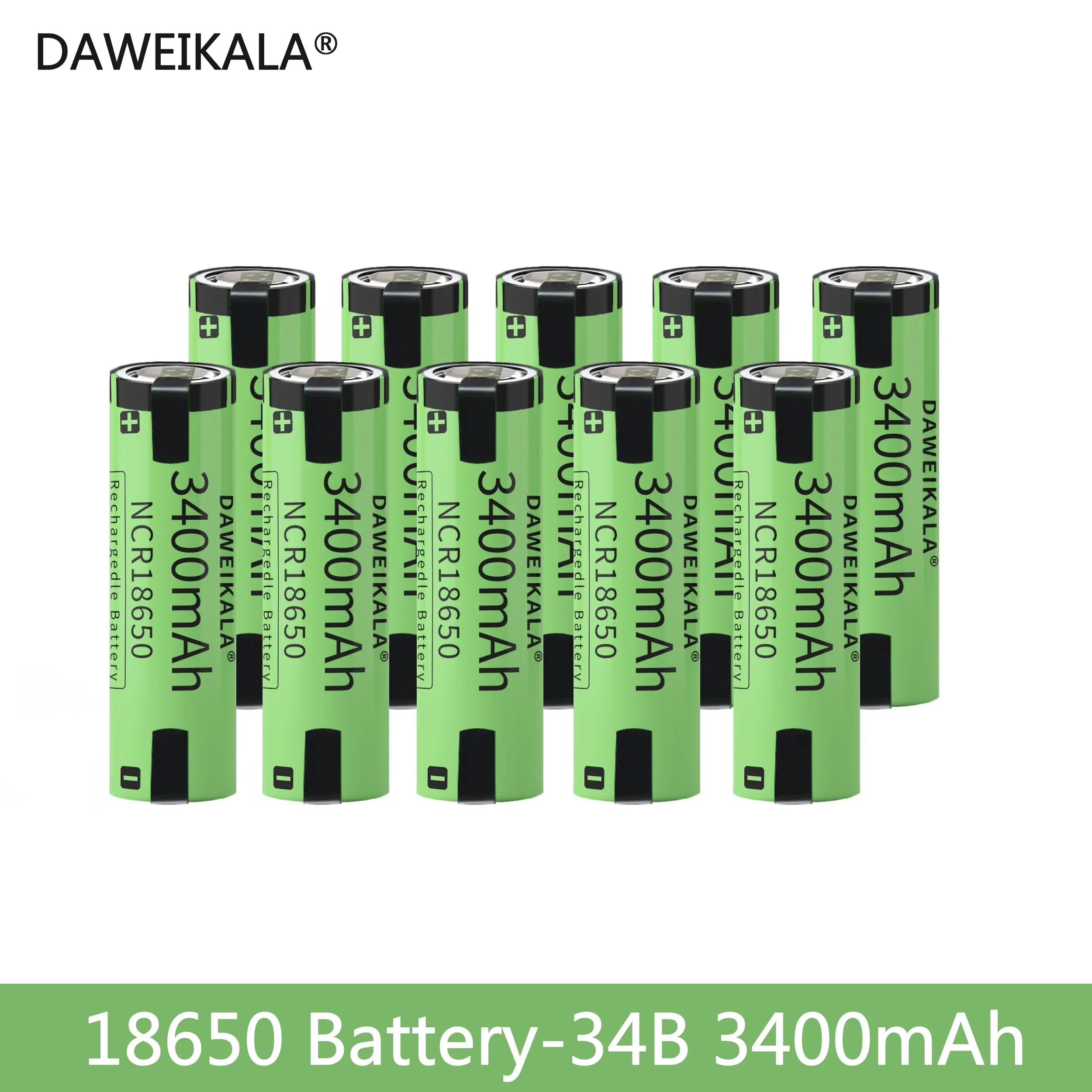 100% Original  18650B 3400mAh batterie 3,7 V Lithium-ionen-akku 3,7 V 18650 batterie 3400mAh + DIY Nicke + freies verschiffen