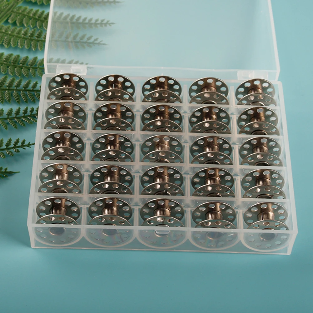 

2 Boxes Iron Bobbin Storage Small Bobbins Container Sewing Case Hole Silicone Holder