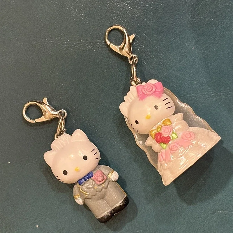 2 Stück Hello Kitty Schlüsselanhänger, süßer Katzenanhänger, Handyanhänger, Hochzeitsbegleiter, Geschenk für Paare – Detail 6