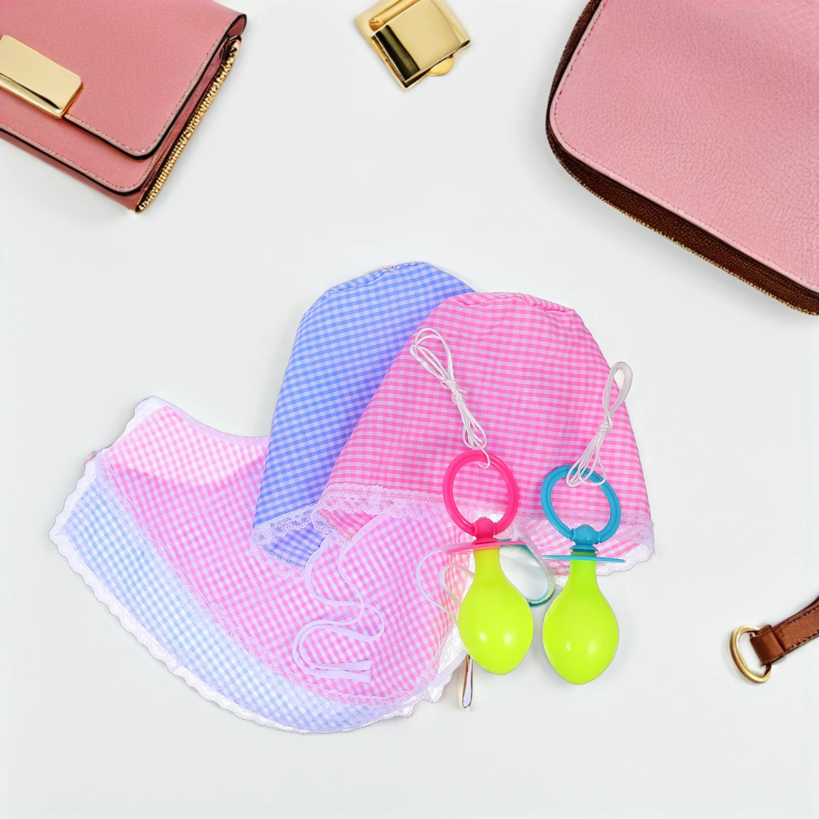 

2 set Adult Baby Costume Set Funny Cosplay Outfits Fancy Dress Play Accessories Bib Hat Jumbo Pacifier Party Halloween Festival