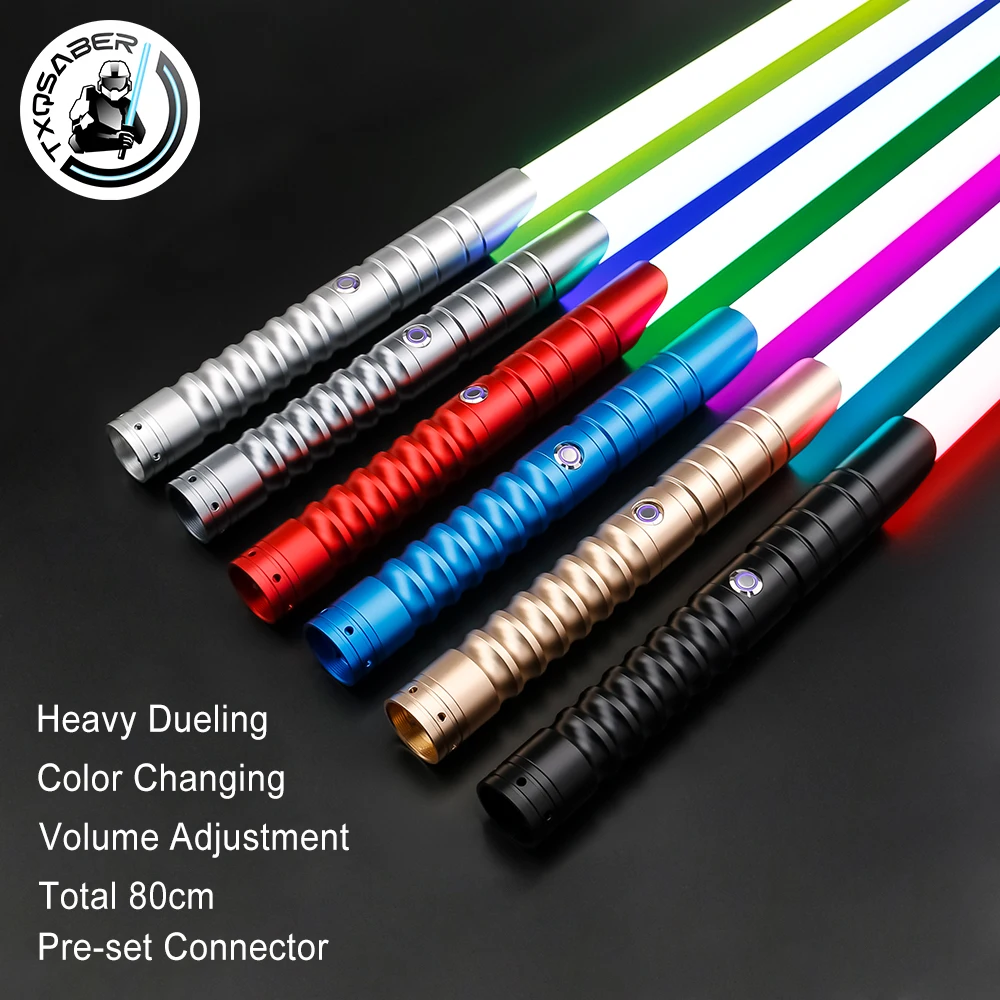 

TXQSABER Lightsaber RGB Neo Pixel Smooth Swing Heavy Dueling Metal Hilt 56cm Blade Blaster Yoda Jedi Cosplay Toys Laser Sword