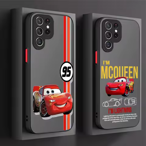Disney Cars Lighteing McQueen Case For Samsung Galaxy S24 S23 S22 Ultra S21 S20 FE S10 Plus A15 A25 A35 A55 5G Note 20 10 Cover