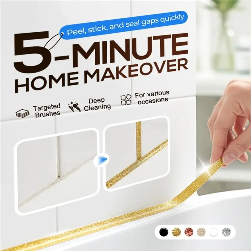 ABZV-Self-Adhesive Waterproof Sealing Tape For Wall Gaps- Caulk Strip For Bathtub Sink Toilet Tile Edges, 6M X 7.5Mm