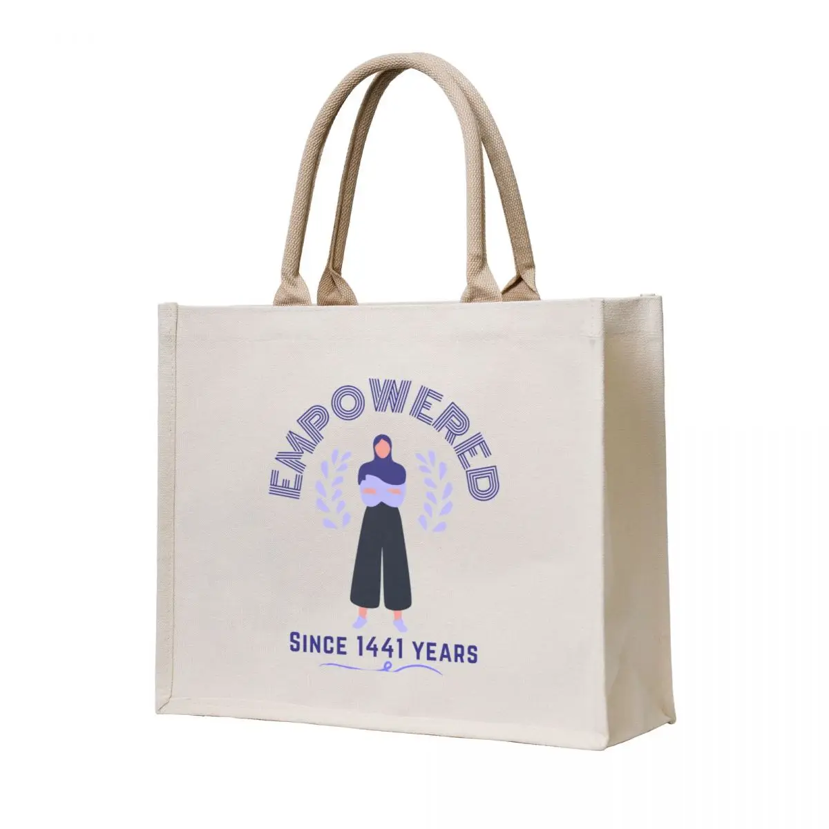 

Empowered since 1441 years hijabi girl hijab Tote Bag canvas shopping bag tote bag custom Women's shopping