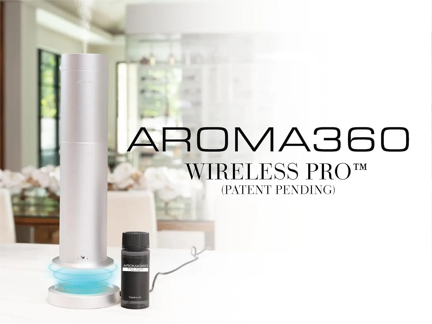 Aroma360ไร้สายก้านปักน้ำมันหอมระเหย Essential มืออาชีพขนาด600ตร. ฟุต, เครื่องกระจายกลิ่นแบบไร้สายพกพาได้พร้อมรีโมท