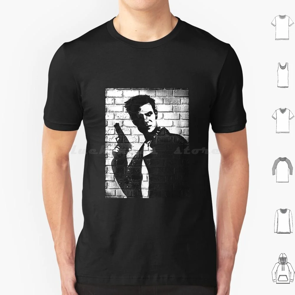 Max Payne-Cover Background T Shirt 6xl Cotton Cool Tee Max Payne Remedy James Mccaffrey Sam Lake Videogames Max Payne 2