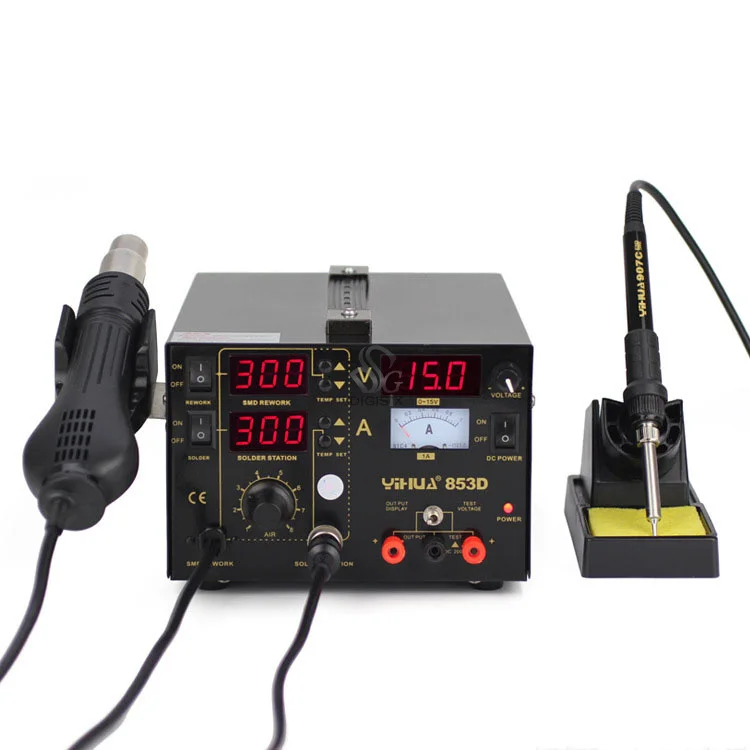 

YIHUA 853D (1A) SMD DC Power Supply Hot Air Gun Rework Solder Rework Station