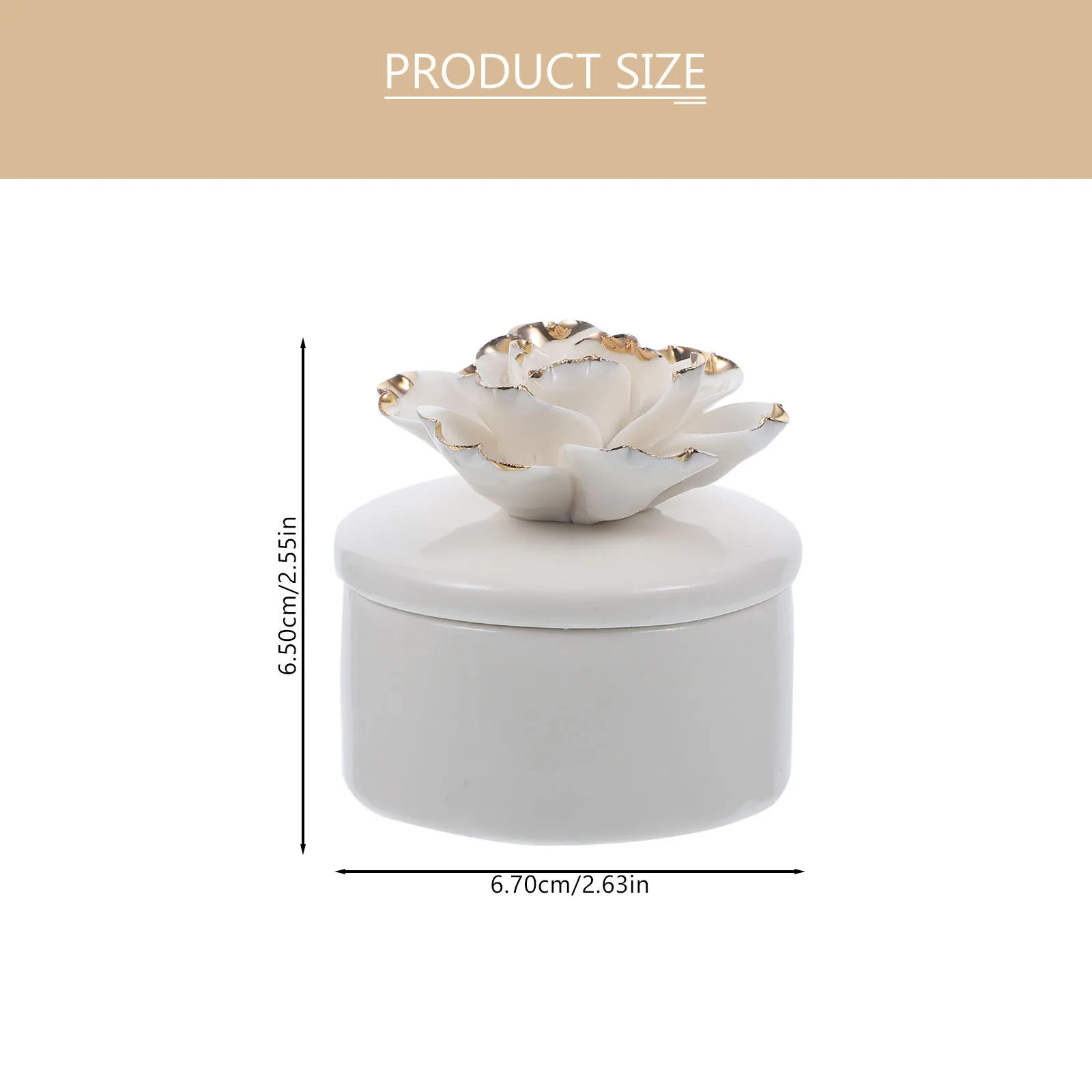 صندوق مجوهرات على شكل زهرة من السيراميك، حاوية ذات سعة مثالية للخواتم والأقراط والقلائد، تصميم ذو ملمس رفيع، ديكور أنيق