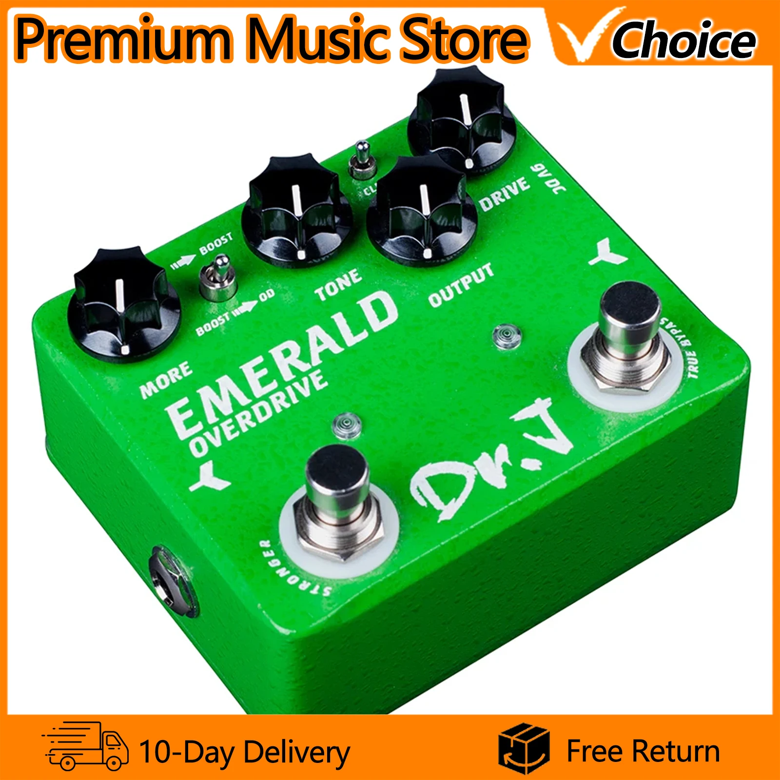 

Гитарная педаль эффектов JOYO D60 EMERALD Overdrive, серия Dr. J, с MOSFET-диодами, клиппинг-эффект, буст 15 дБ, True Bypass, аксессуар для гитары