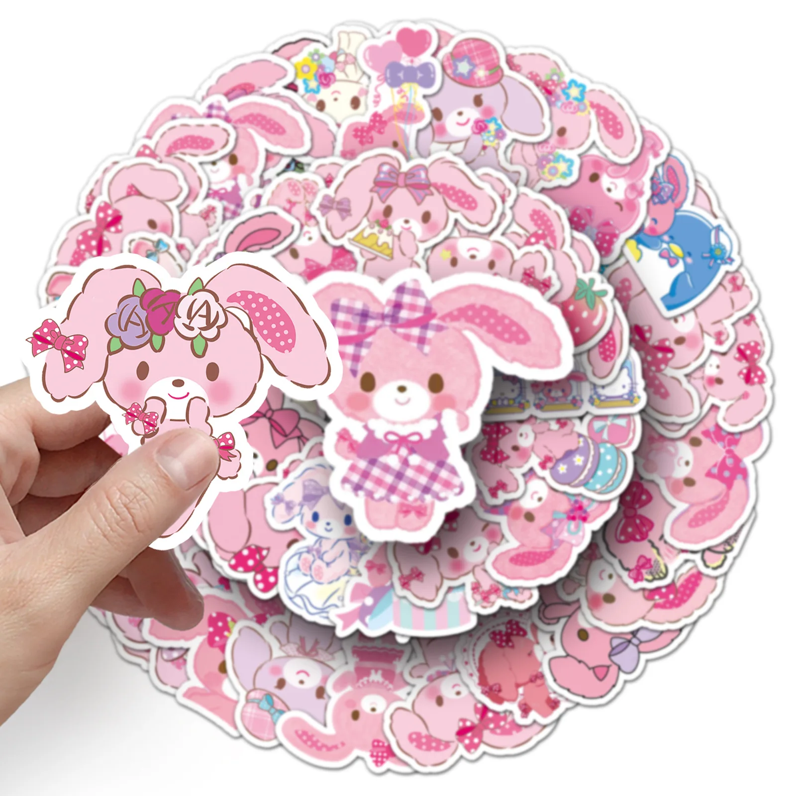 

50PCS Cartoon Pink Cute Bonbonribbon Stickers Sanrio Doodle Waterproof Decal Toy Funny Creative DIY Scrapbook Guitar Diary