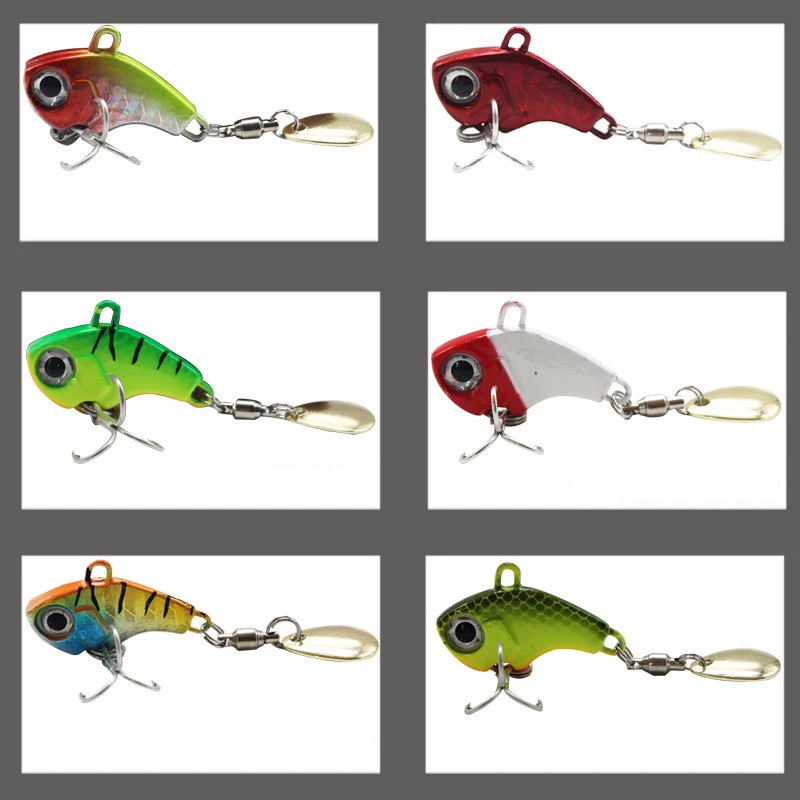 1pcs Tail Spinner Fishing Lure 5g 7g 10g 14g 20g Metal VIB Rotating Tail Swimbait Trout Spinner Bait Bass Fishing Trackles