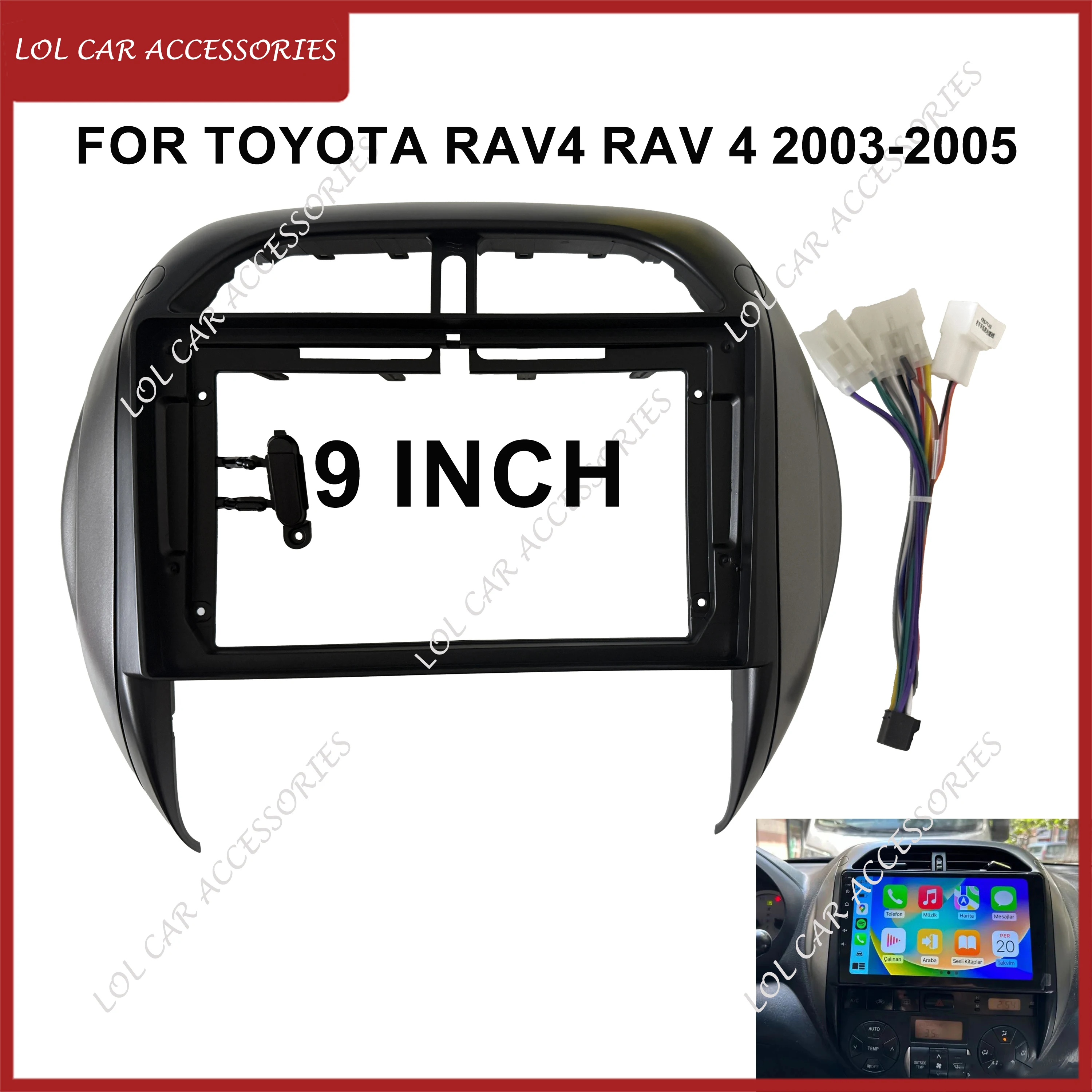 9 Inch For TOYOTA RAV4 RAV 4 2003-2005 Car Radio Stereo Android MP5 GPS Player 2 Din Head Unit Fascia Panel Dash Frame