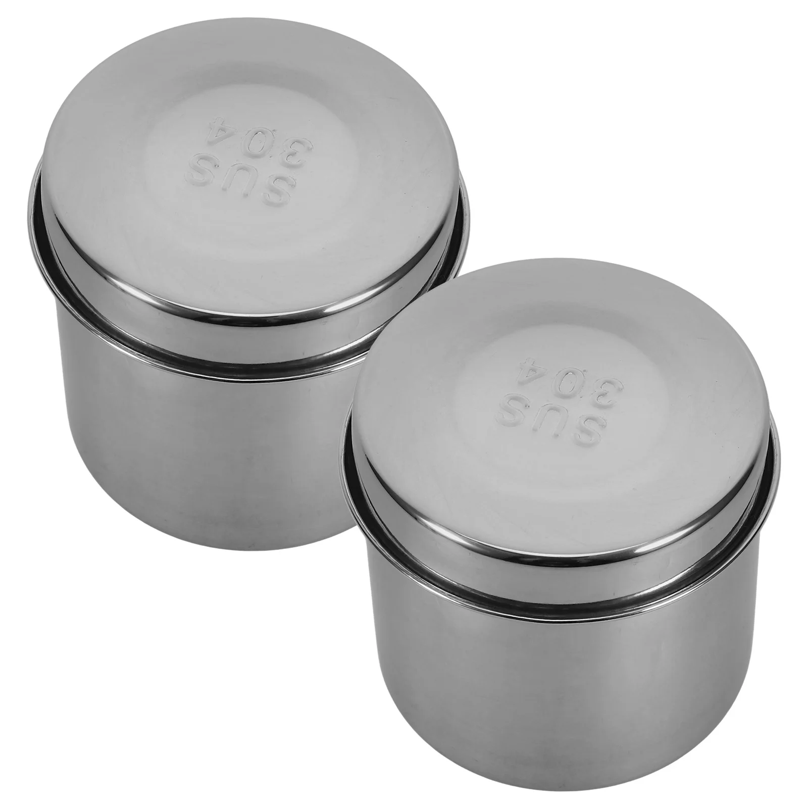 2 Pcs Ointment Jar Air-tight Dressing Holder Cotton Balls Tube Drinks Unguent Storage Stainless Steel Reusable