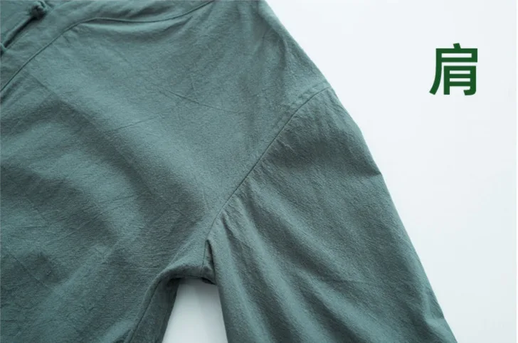Baumwoll-Leinen-Kleidungsset im Zen-Stil für Männer und Frauen, lässig, bequem, atmungsaktiv, Sommermode, traditionell chinesisch – Detail 5