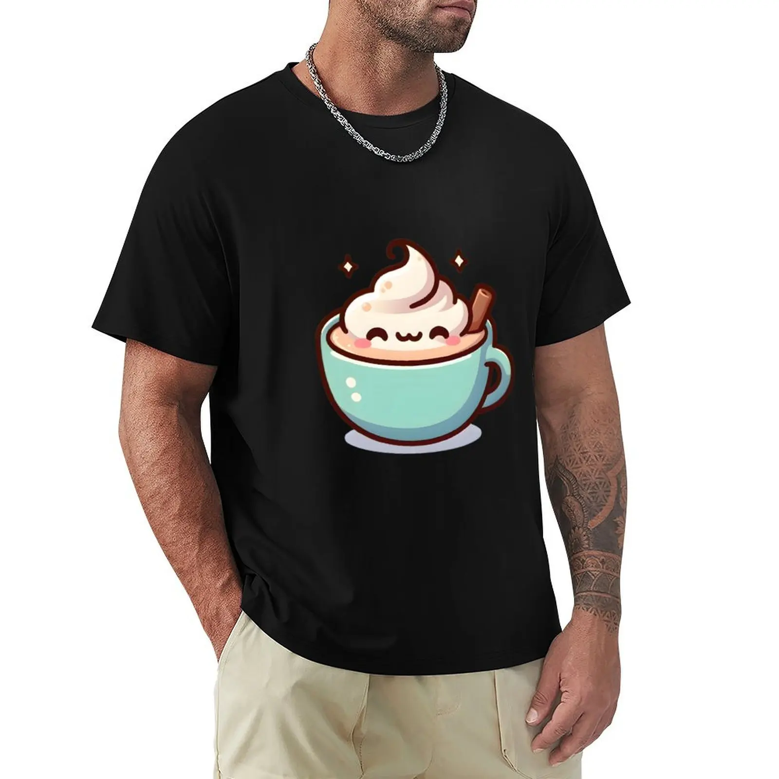 Cute Pastel Coffee Cup T-Shirt UV Protection Outdoor Tee Shirt