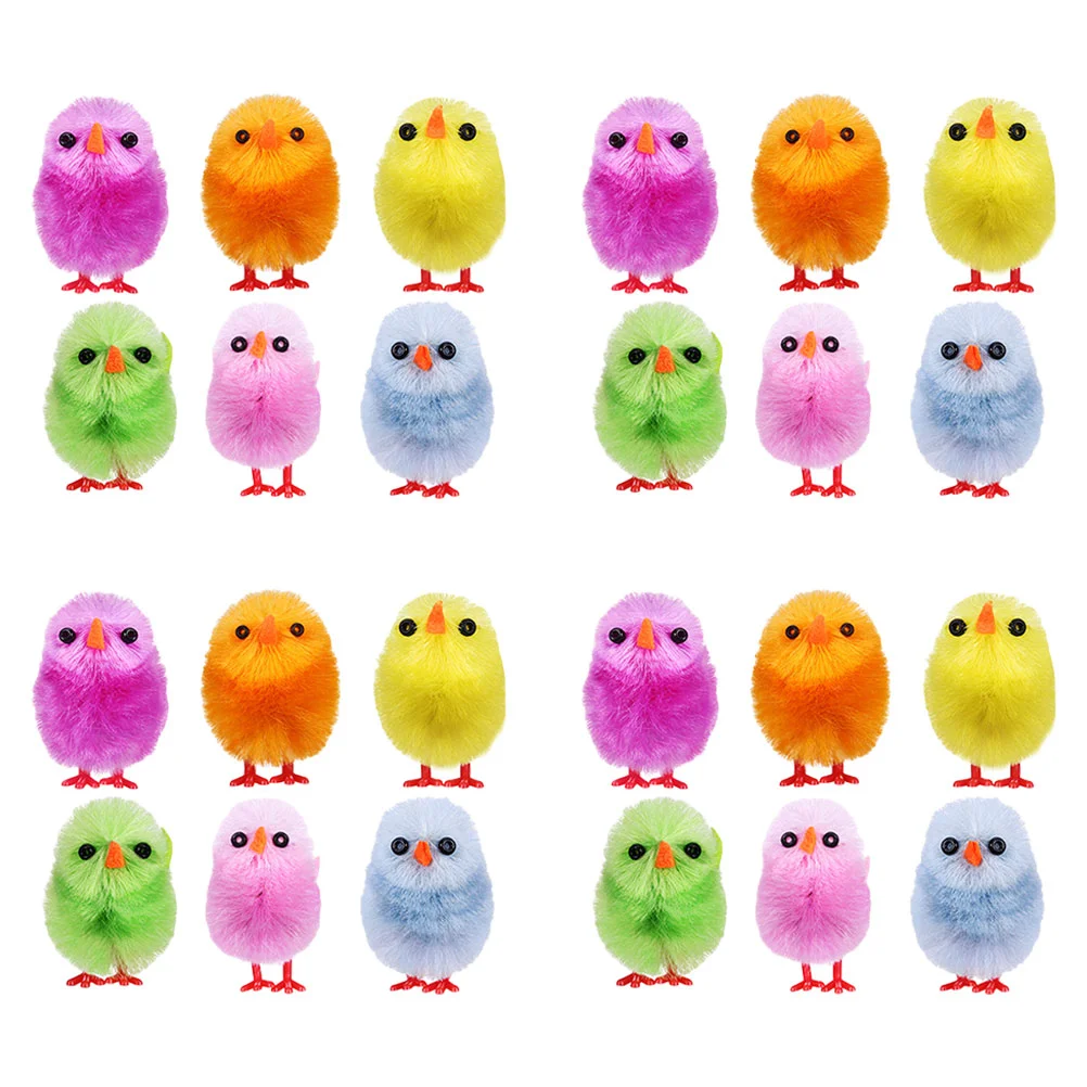 

24 Pcs Mini Chick Decorative Toys Plush Easter Chicks Stuffed Animals Velvet naments Adorable Comfortable Party Favors Holiday